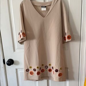 DKNY Beige Mini Dress with Colorful Accents